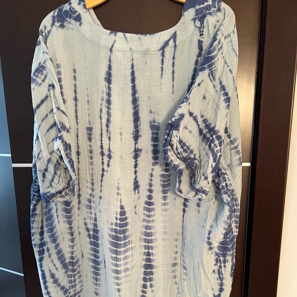 Pure Jill Tie Dyed Crinkle Gauze Tunic - Picture 7 of 8